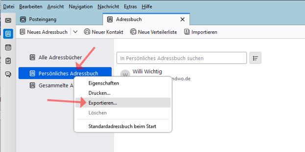 Thunderbird Kontakte nach Outlook uebertragen