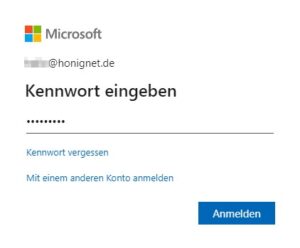 M365 Kennwort eingeben
